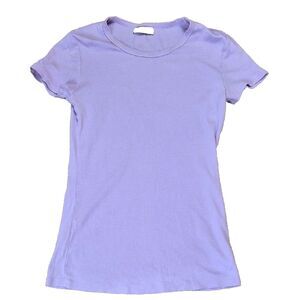 Skinnie Minnie Y2K Baby Tee Lavender Purple Fitted Scoop Neck T-Shirt Womens S